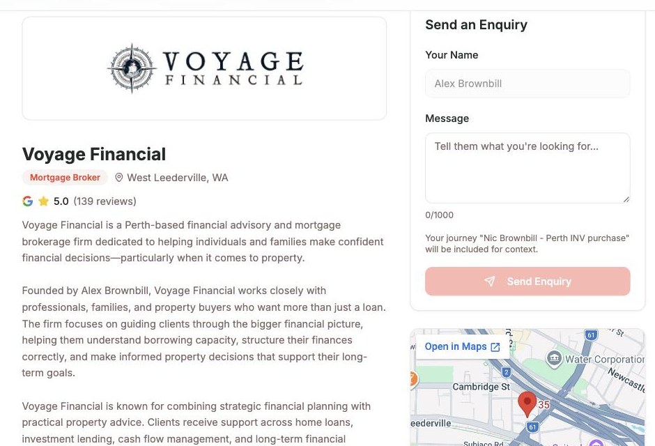 Client reviews and testimonials in the Marketli app
